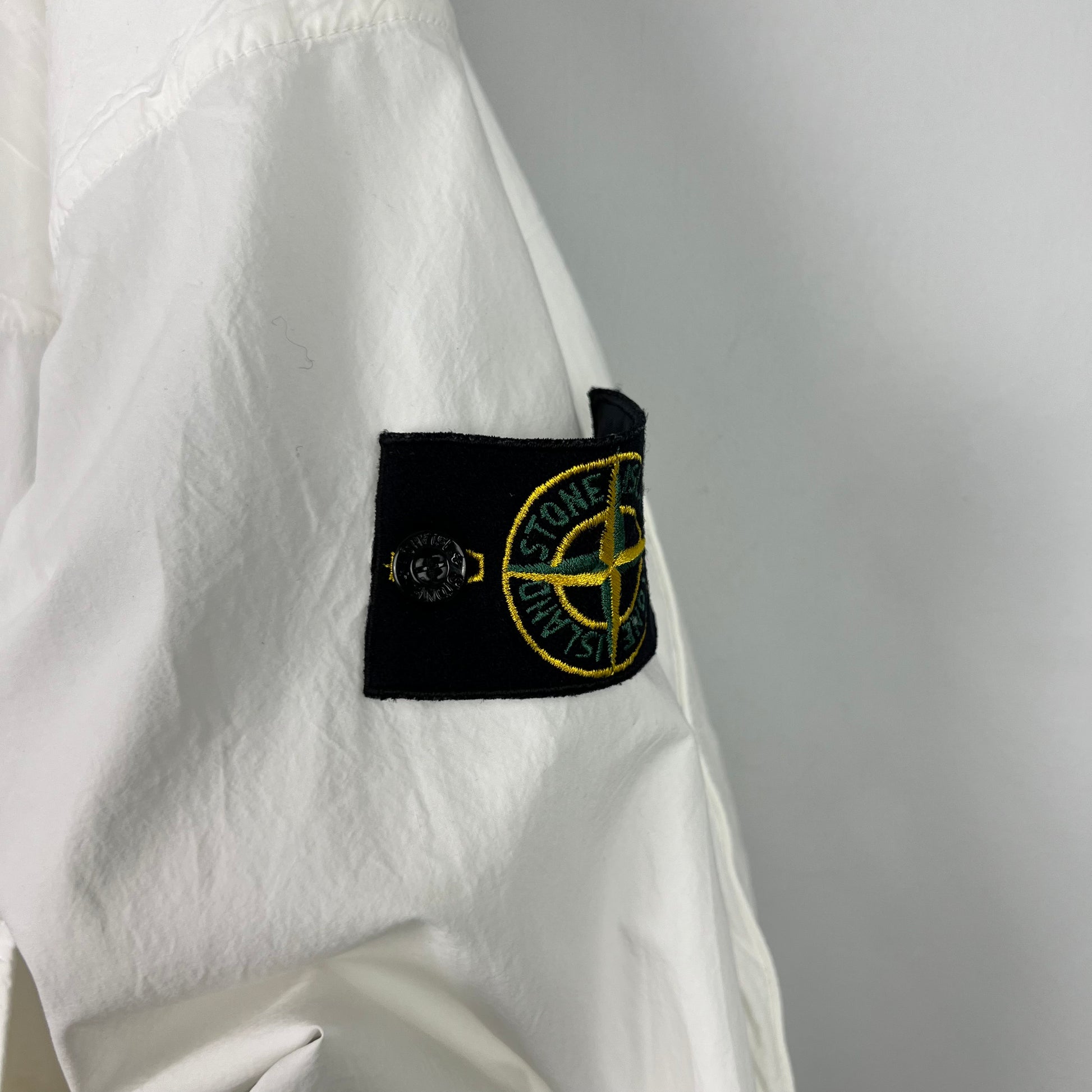 Stone island clearance white badge jacket