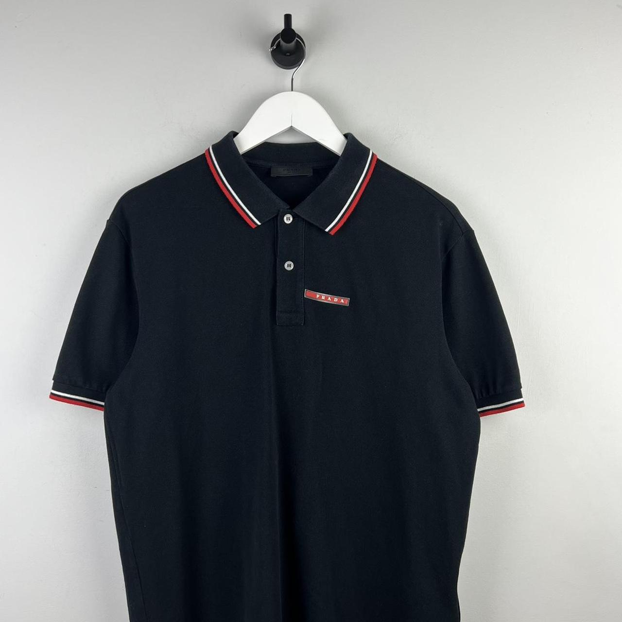 Prada Milano Red Tab Polo Shirt (L)