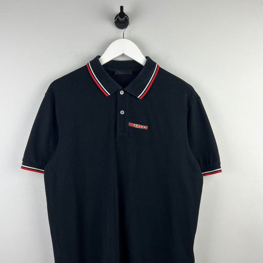 Prada Milano Red Tab Polo Shirt (L)