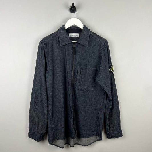 Stone Island Denim Zip Shirt (L)