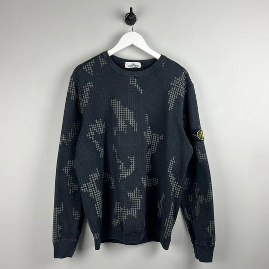 Stone Island Grid Check Camo Sweatshirt (L)