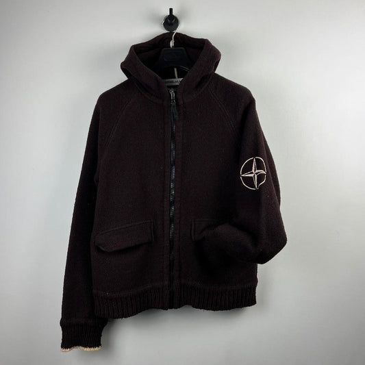 00’s Stone Island Compass Logo Heavy Knit Hoodie (M)