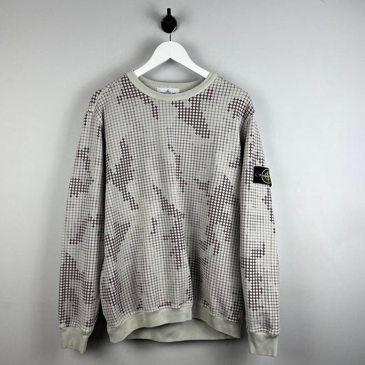 Stone Island Grid Check Camo Sweatshirt (XL)