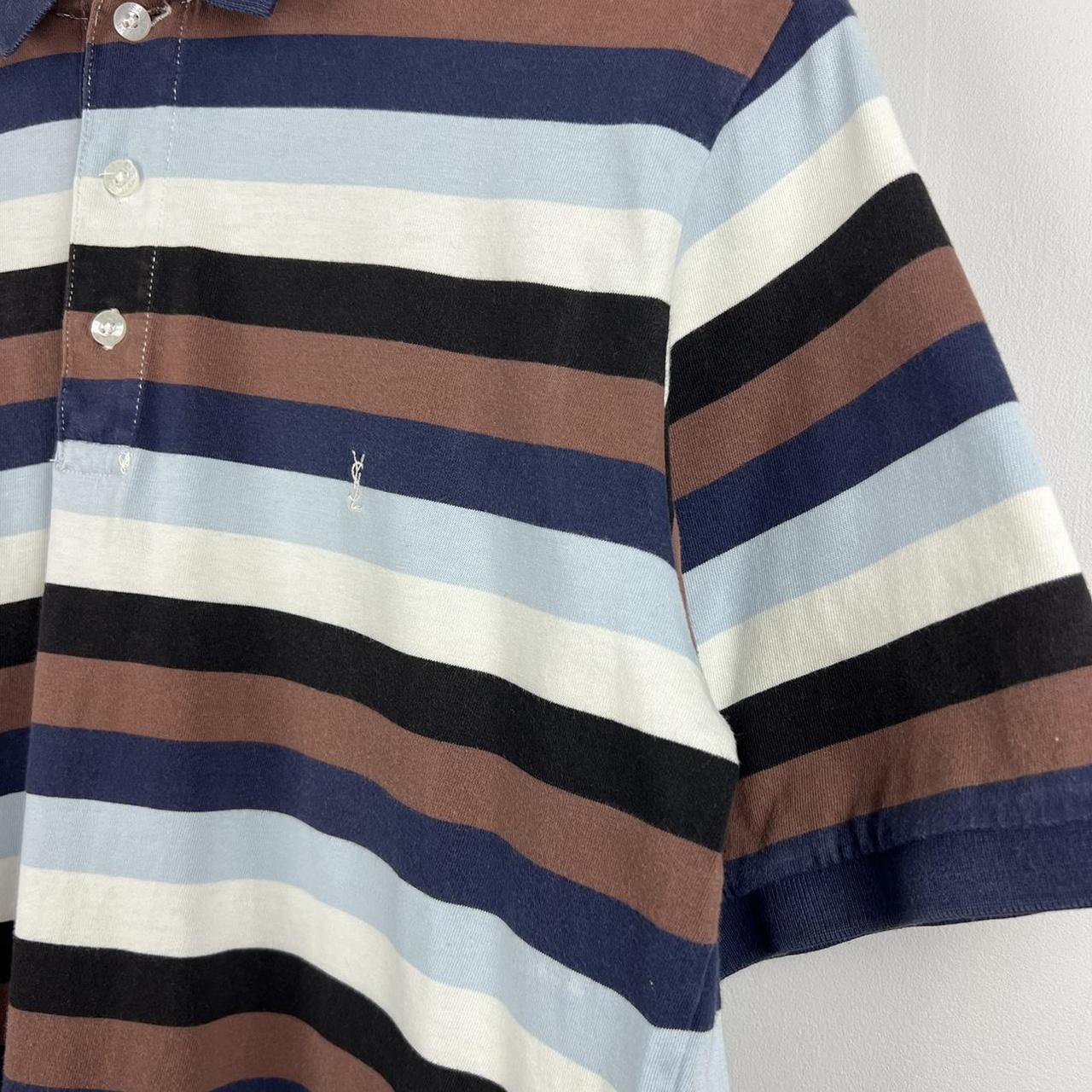 YSL Striped Logo Polo Shirt (M)