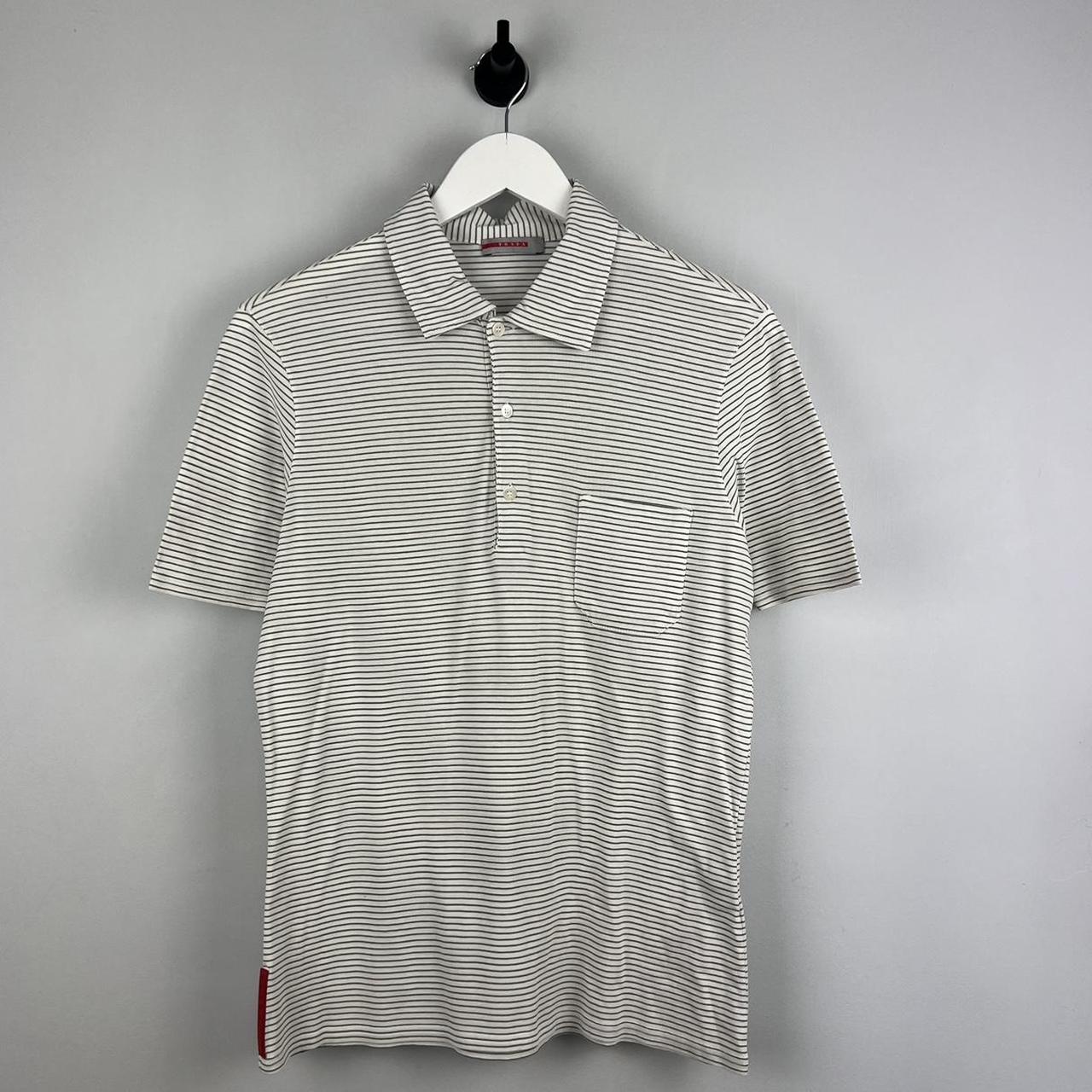 Prada Sport Striped Logo Polo Shirt (M)