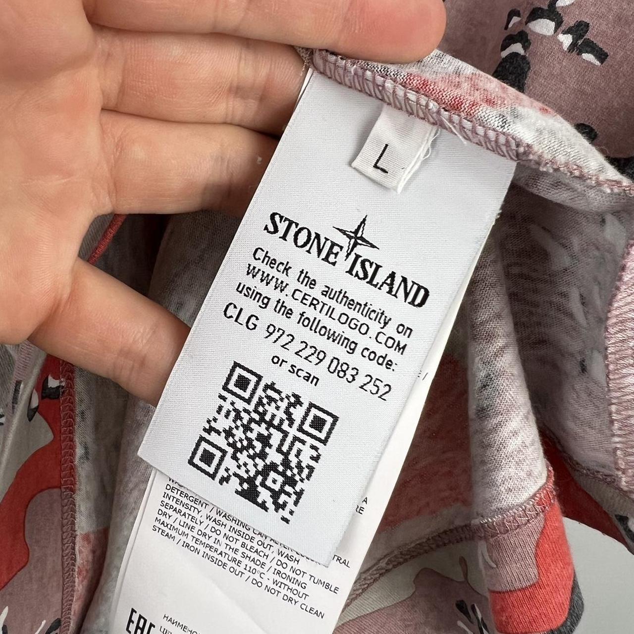 Stone Island Pink Camo Logo T-shirt (L)