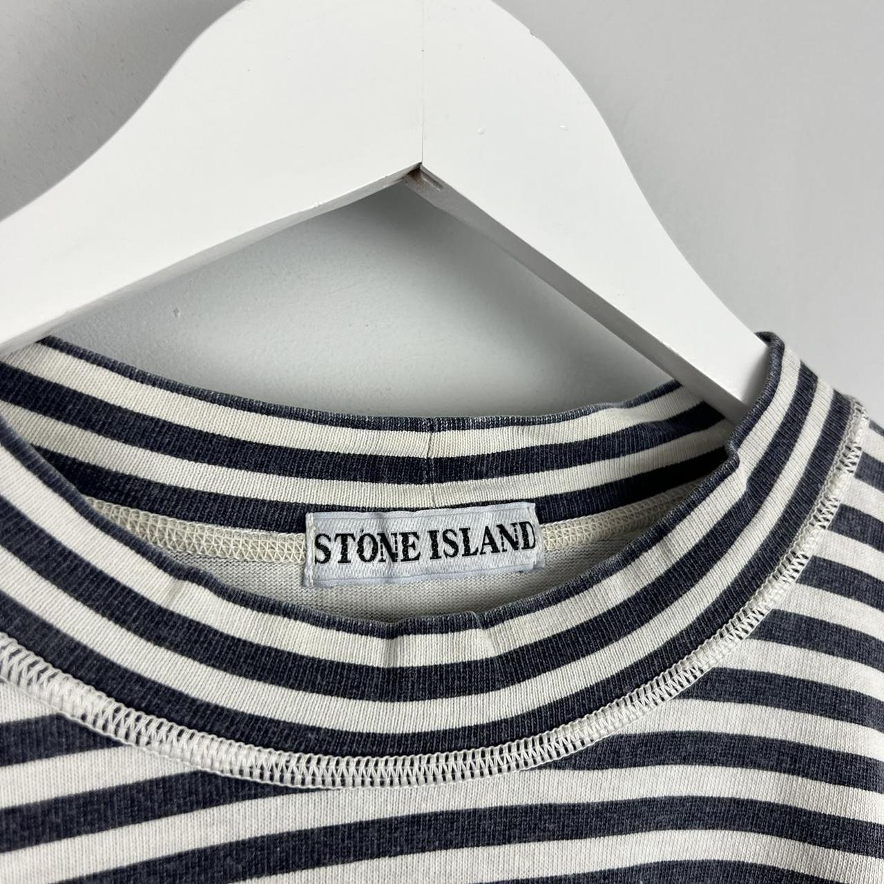 1991 Stone Island Striped Logo T-shirt (S/M)