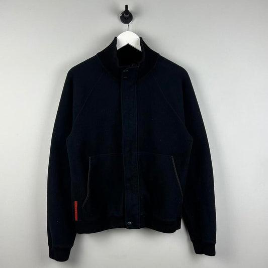 00’s Prada Red Tab Fleece Bomber Jacket (S)