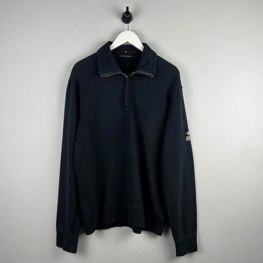 Stone Island Denims Logo Quarter Zip (L)