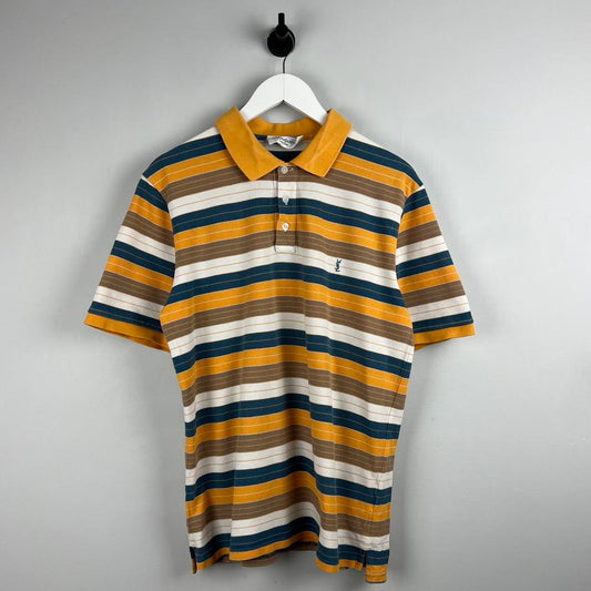 YSL Striped Logo Polo Shirt (L)