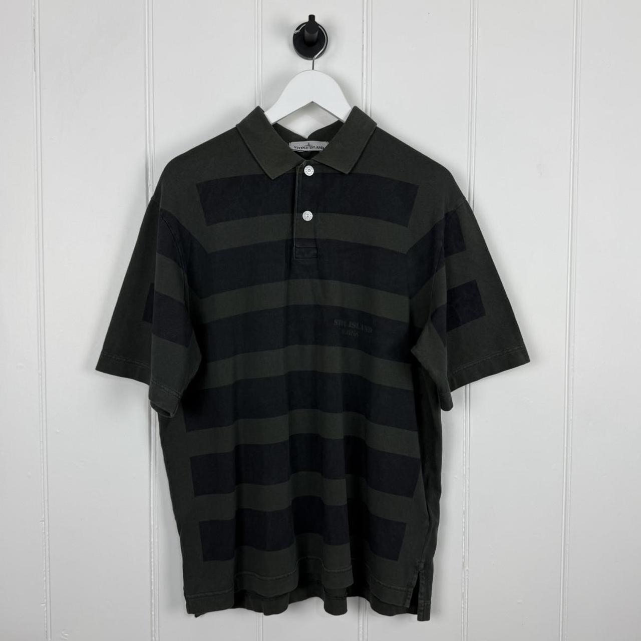 Stone Island Striped Marina Polo Shirt (M)