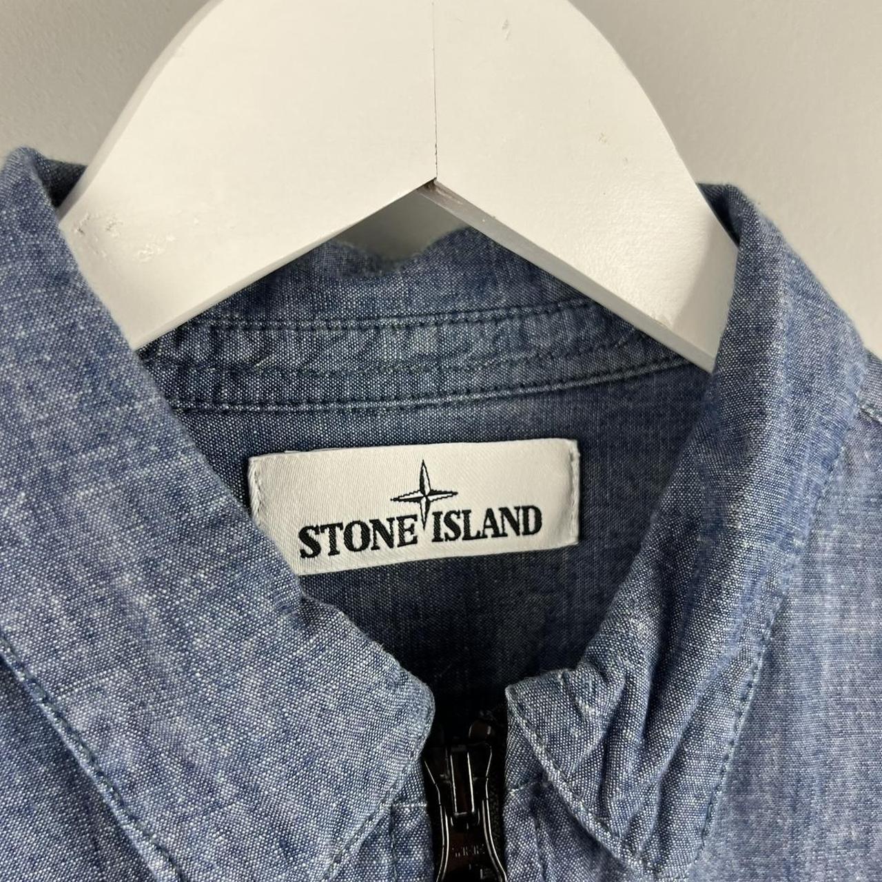 Stone Island Denim Zip Over Shirt (M)