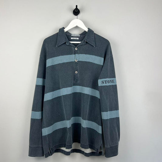 90’s Stone Island Rugby Style Polo Shirt (XL)