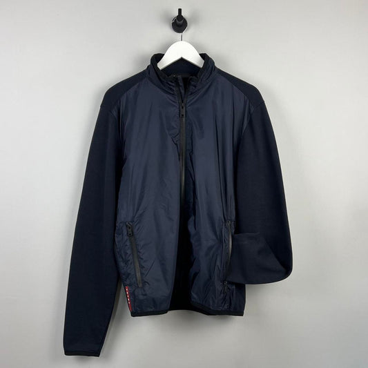 Prada Sport Logo Semi Nylon Zip Up Jacket (M)