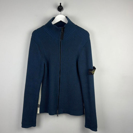 00’s Stone Island Ribbed Knit Zip Jumper (M)