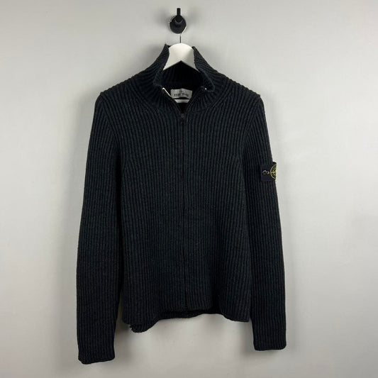 Stone Island Ribbed Knit Zip Jumper (M)