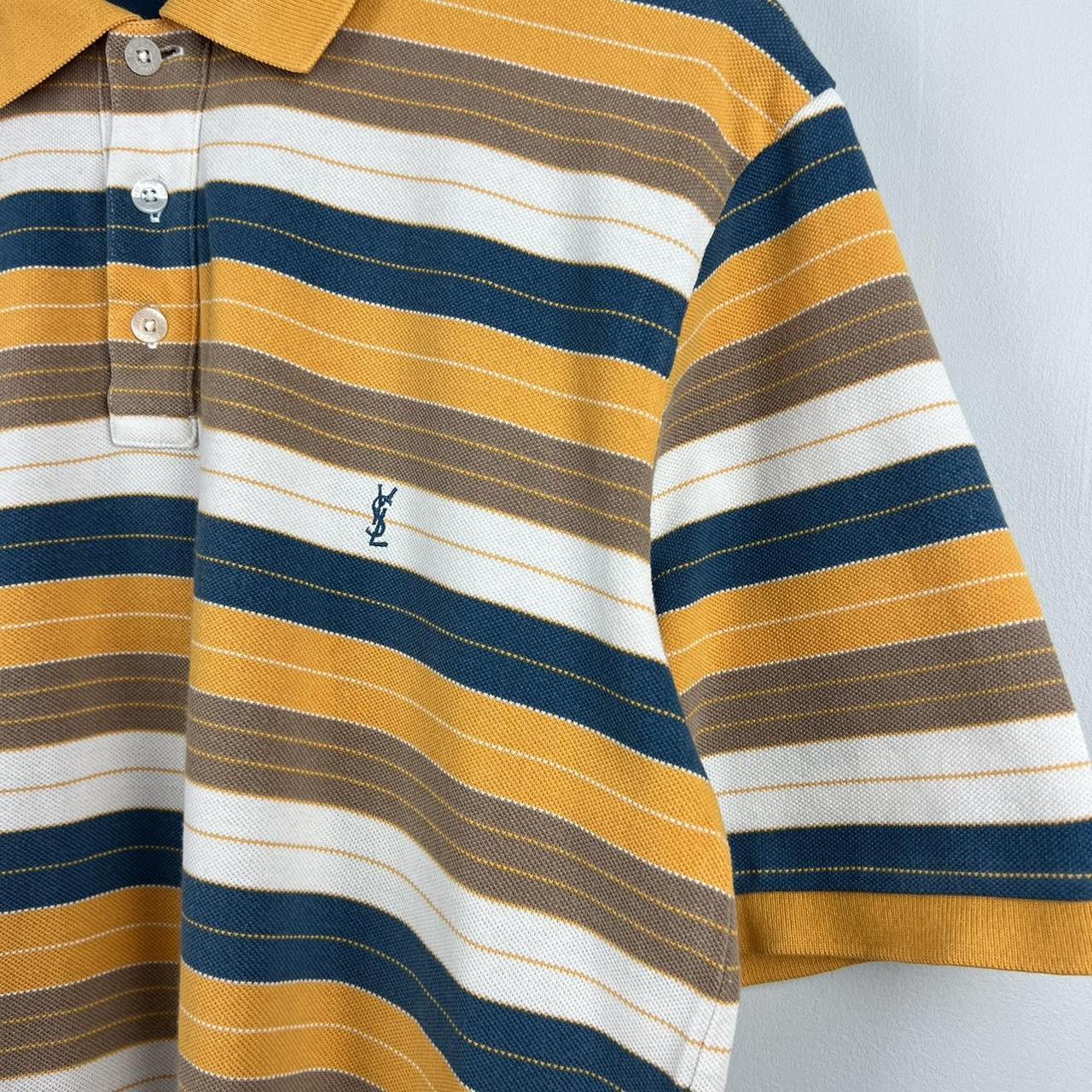 YSL Striped Logo Polo Shirt (L)