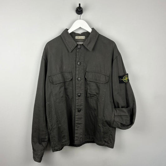 Stone Island Raso Gommato Button Over Shirt (L)