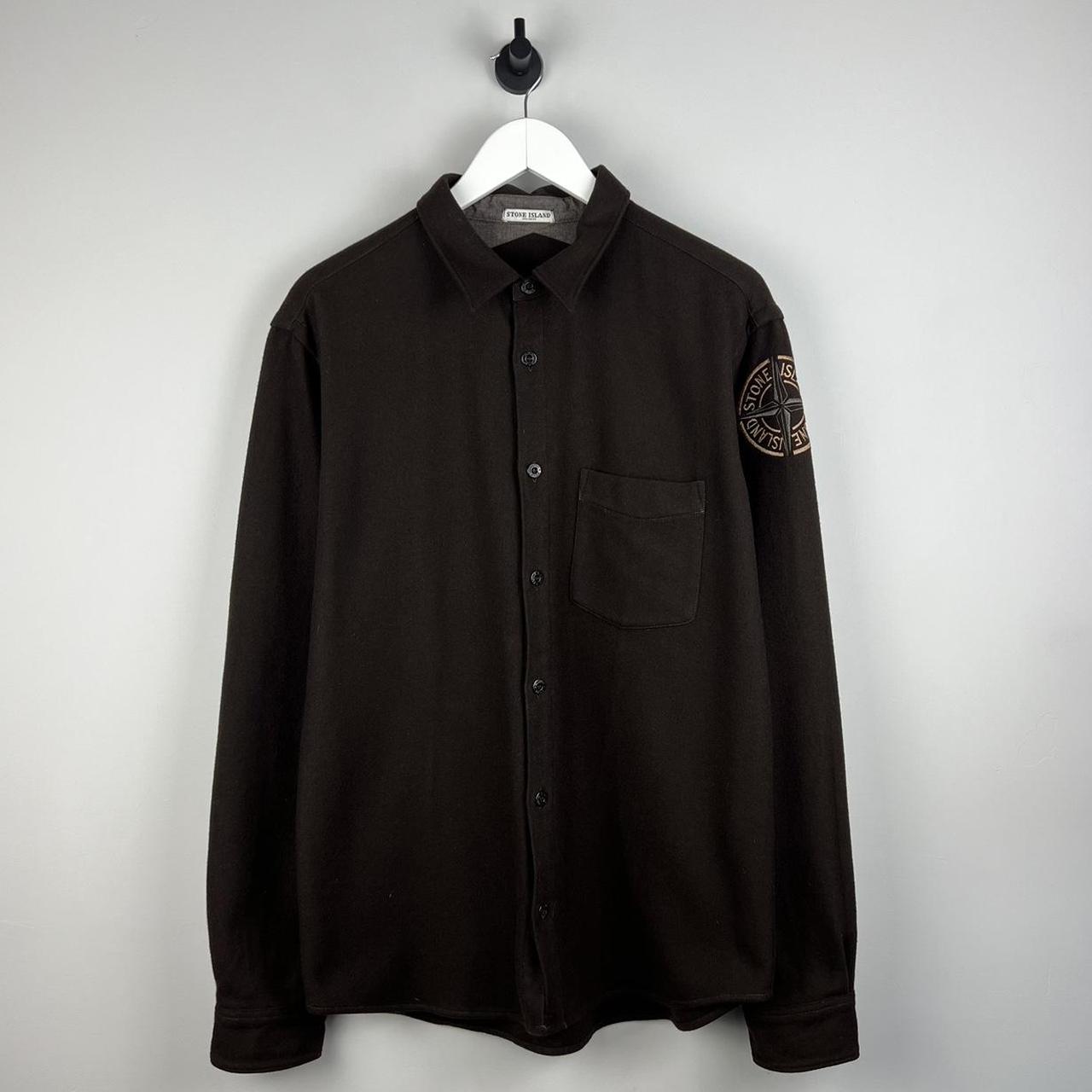 00’s Stone Island Embroidered Logo Wool Shirt (L)