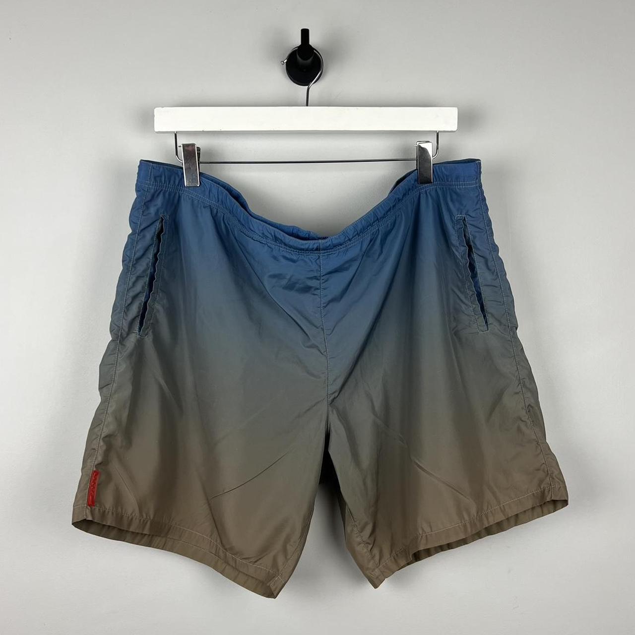 00s Prada Sport Gradient Logo Swim Shorts (W36")