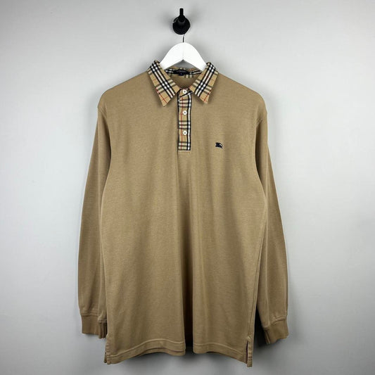 90’s Burberry LS Nova Check Polo Shirt (L)