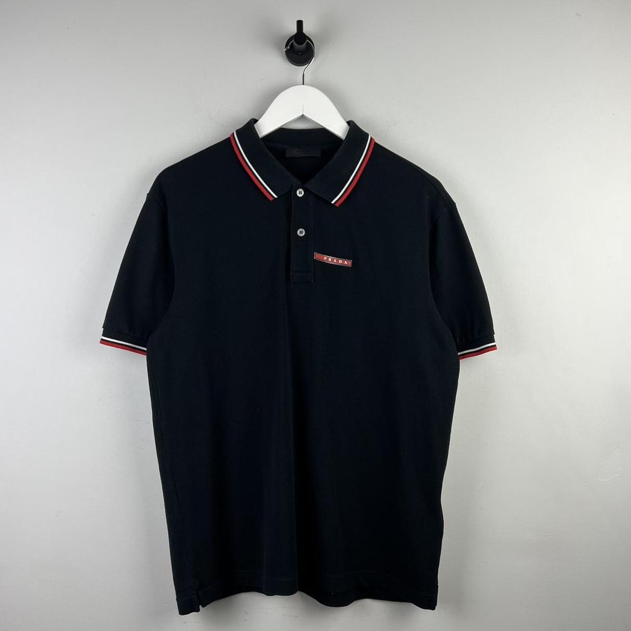 Prada Milano Red Tab Polo Shirt (L)