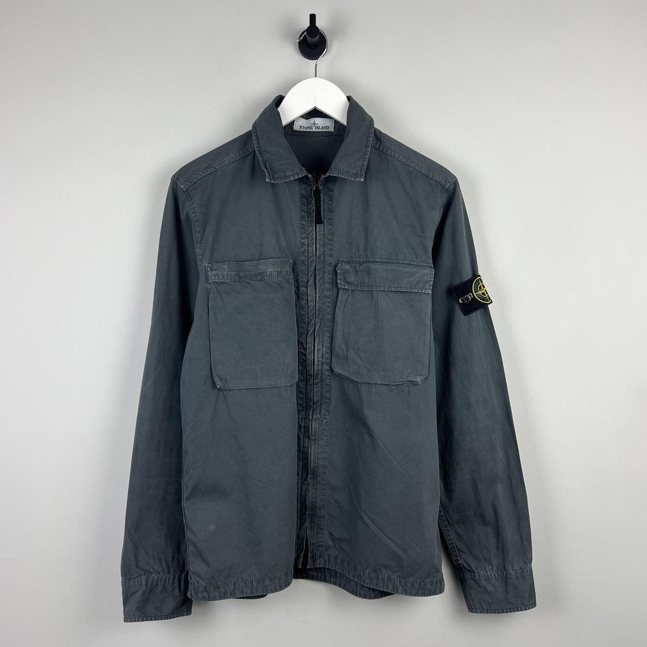 Stone Island Washed Canvas Zip Over Shirt (L)