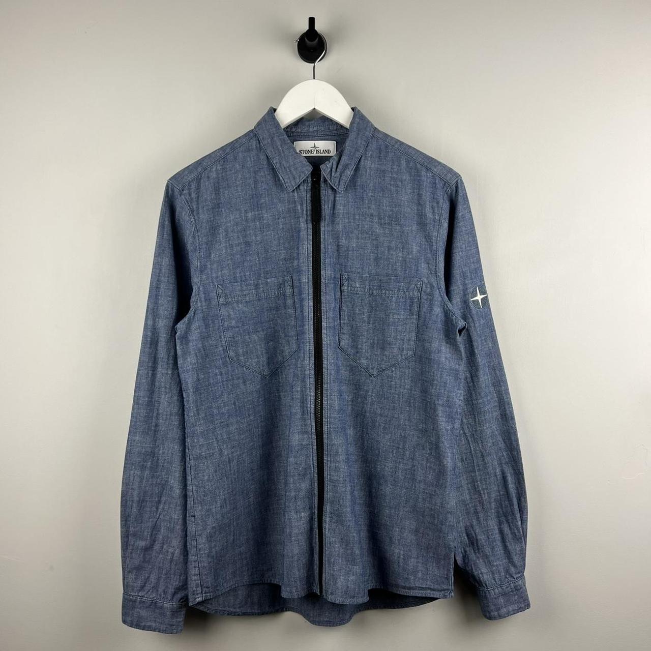 Stone Island Denim Zip Over Shirt (M)