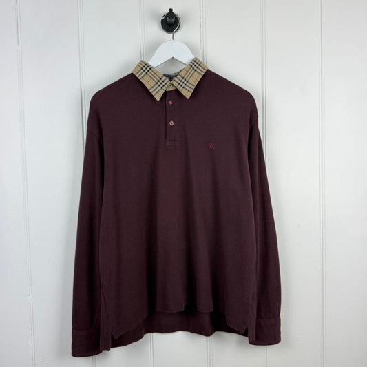 Early 2000’s Burberry Polo Shirt LS (XL)