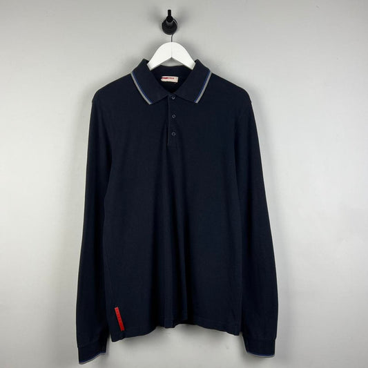 00's Prada Red Tab Polo Shirt (XL)