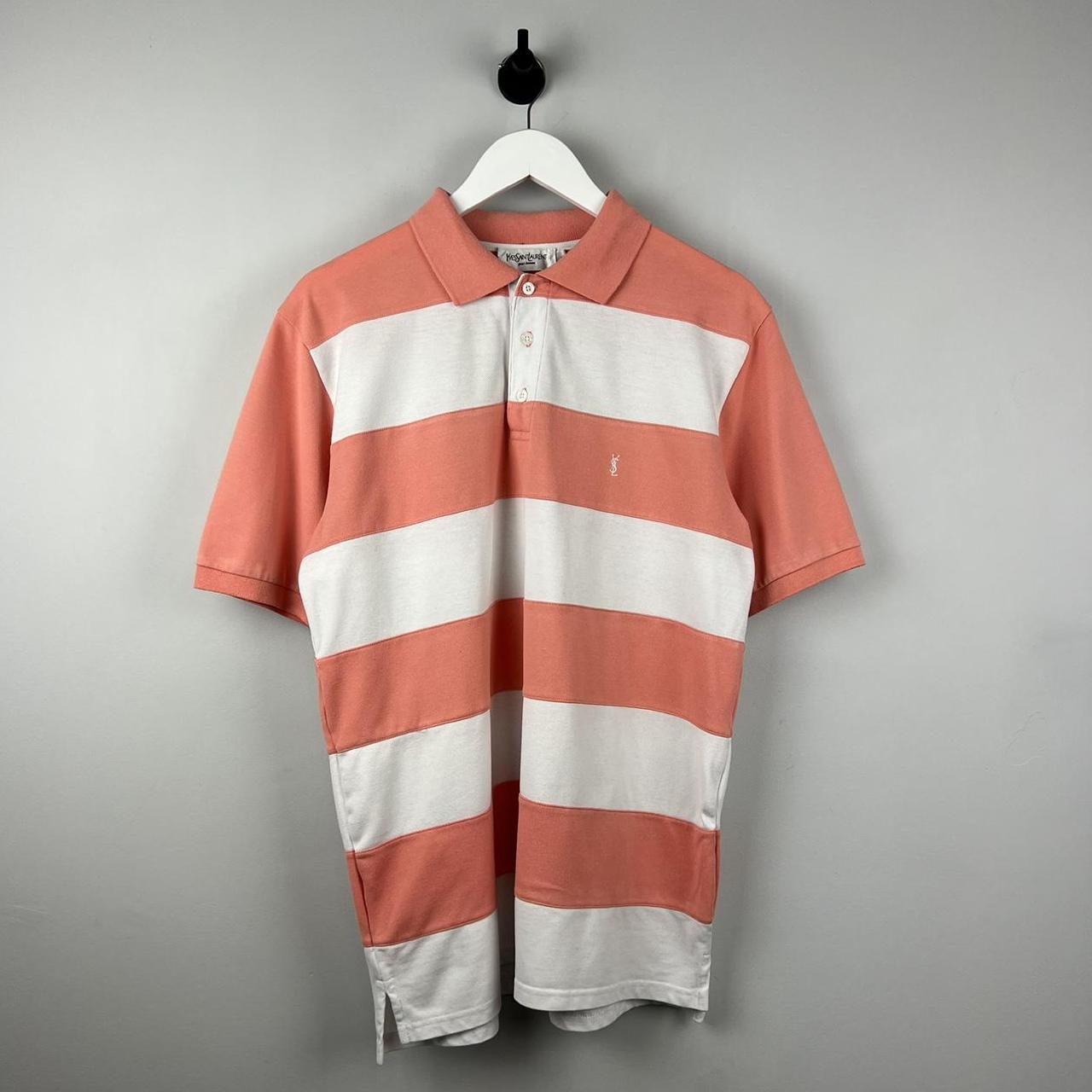 YSL Striped Logo Polo Shirt (L)