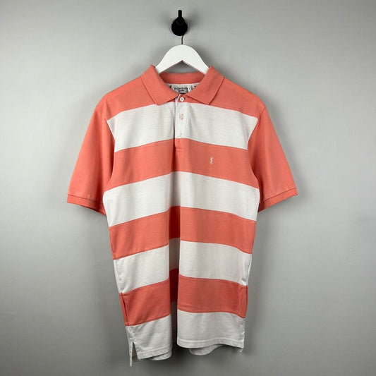 YSL Striped Logo Polo Shirt (L)