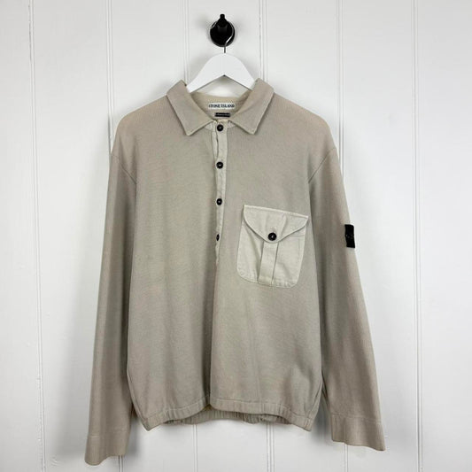 Early 00s Stone Island Ribbed Cotton Jumper (L)