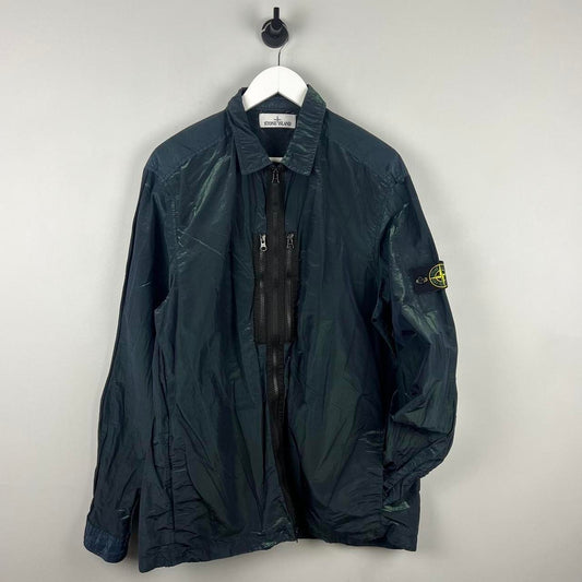 Stone Island Nylon Metal Weft Zip Shirt (XXL)