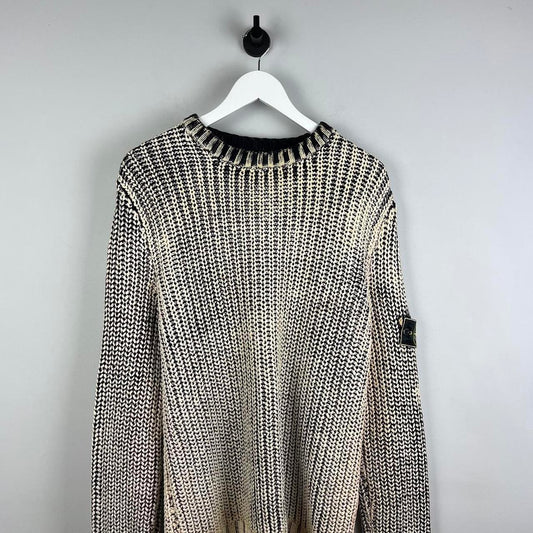 Stone Island Hand Corrosion Cable Knit Jumper (XL)